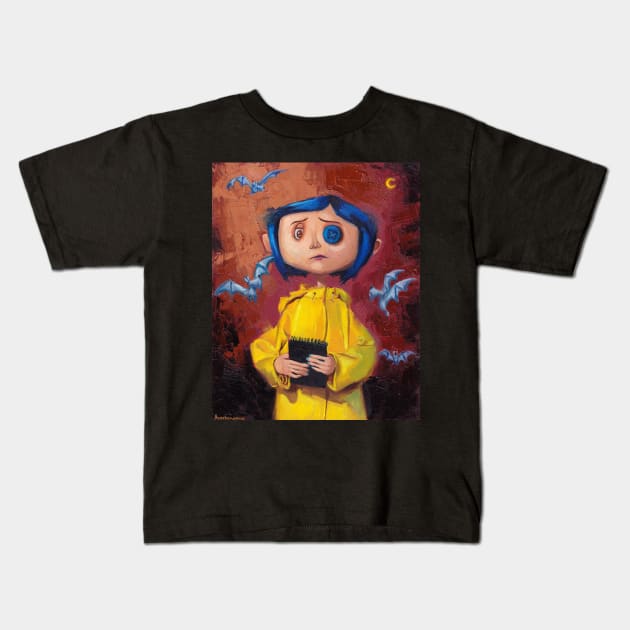 Coraline Kids T-Shirt by Ansekenamun